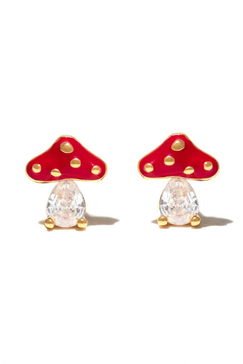 Magical Mushroom Stud Earrings, Main, color, GOLD