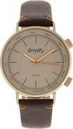 SIMPLIFY The 3300 Leather-Band Watch