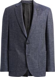 AllSaints Rudy Slim Fit Solid Wool Blend Sport Coat