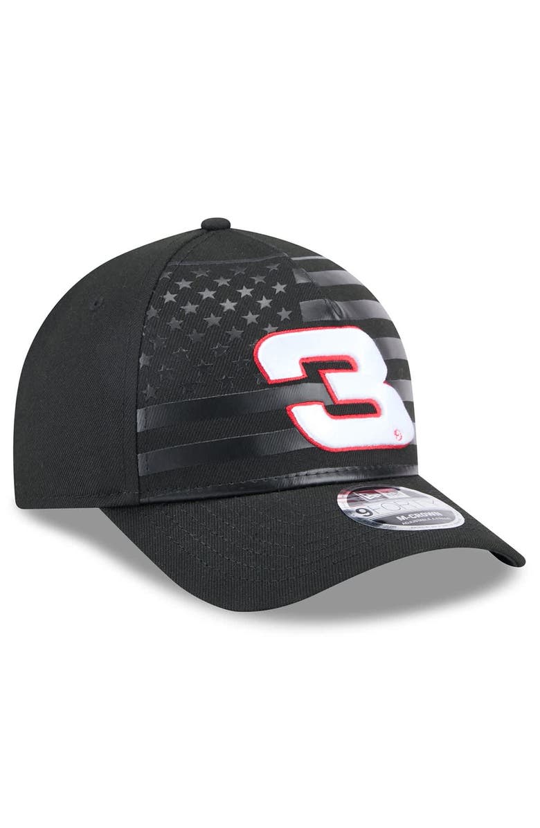 New Era Men's New Era Black Austin Dillon American Flag 9FORTY M-Crown A-Frame Adjustable Hat, Alternate, color, Black