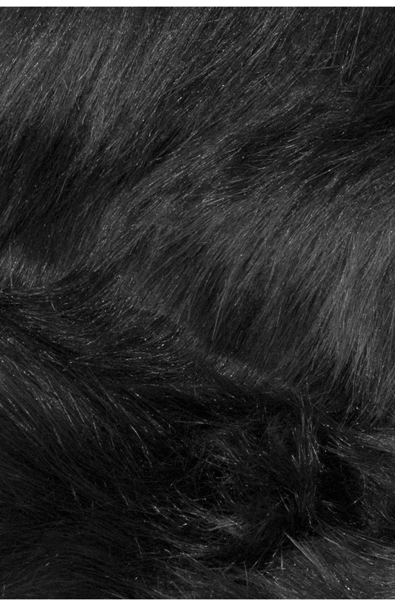 LUXE Faux Fur Hudson 5' X 8' Rectangular Throw - Black, Alternate, color, Black