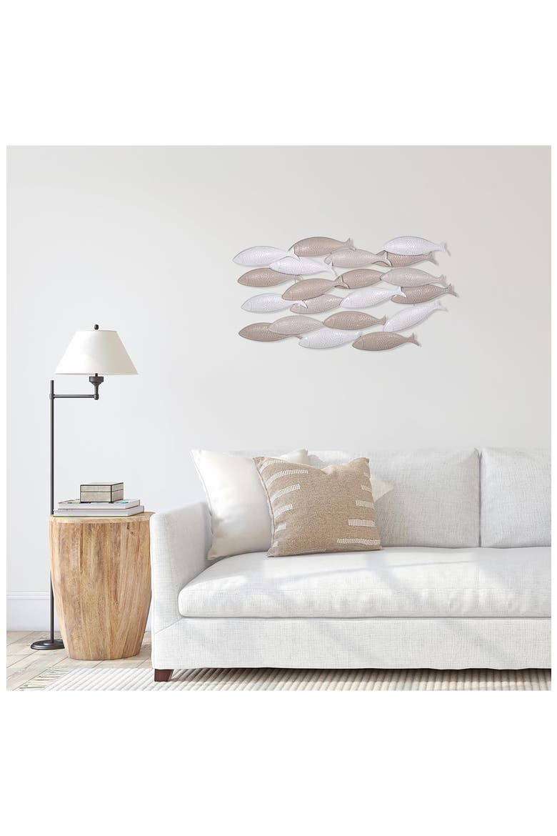 School of Fish Metal Wall Decor, Alternate, color, BEIGE MULTICOLOR