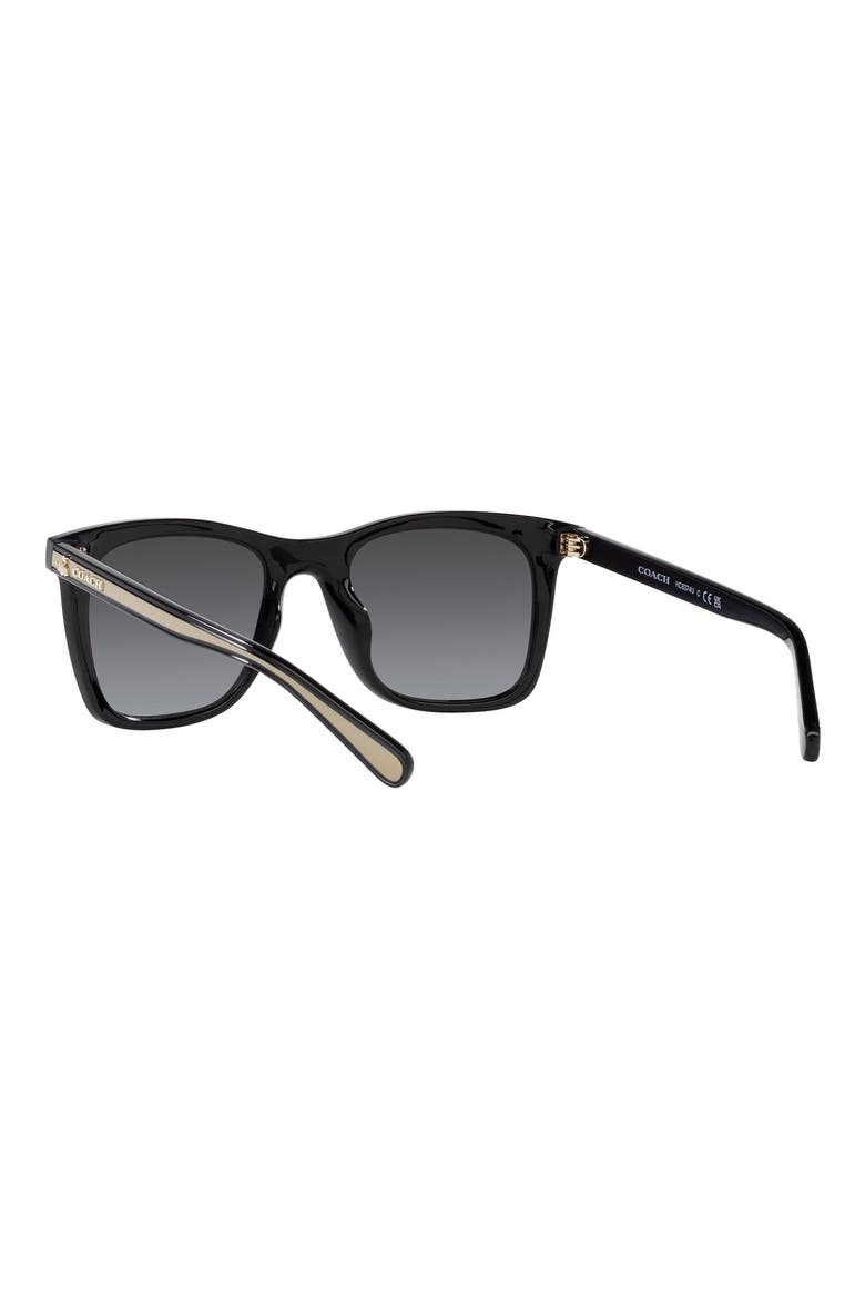 51mm Gradient Square Sunglasses, Alternate, color, BLACK