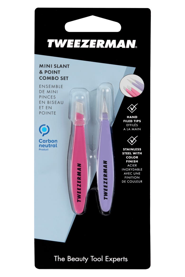 Mini Slant Oval & Point Tweezer Combo Set, Alternate, color, MULTI
