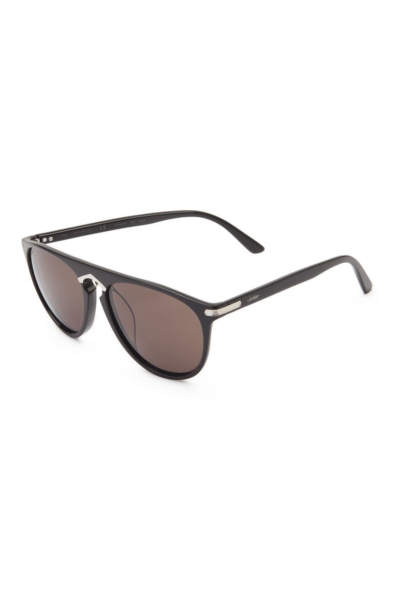 57mm Aviator Sunglasses, Alternate, color, BLACK BLACK GREY