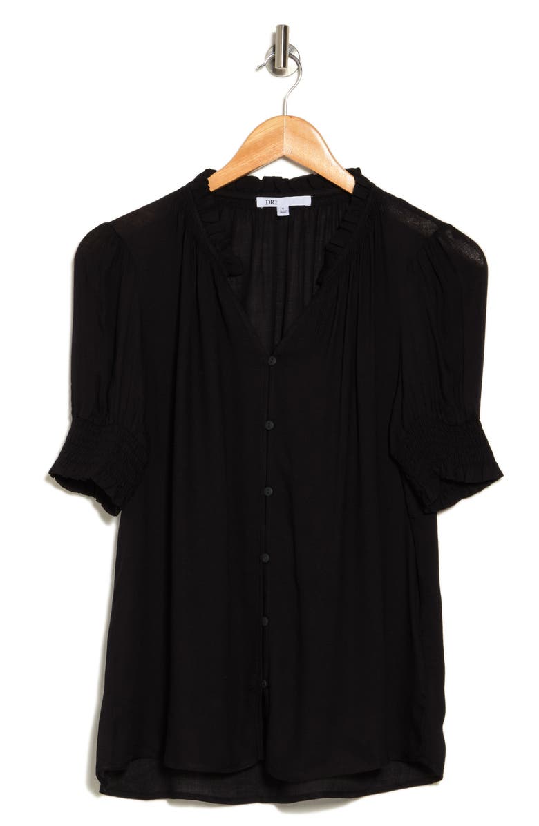 DR2 by Daniel Rainn Puff Sleeve Button Front Blouse, Alternate, color, 