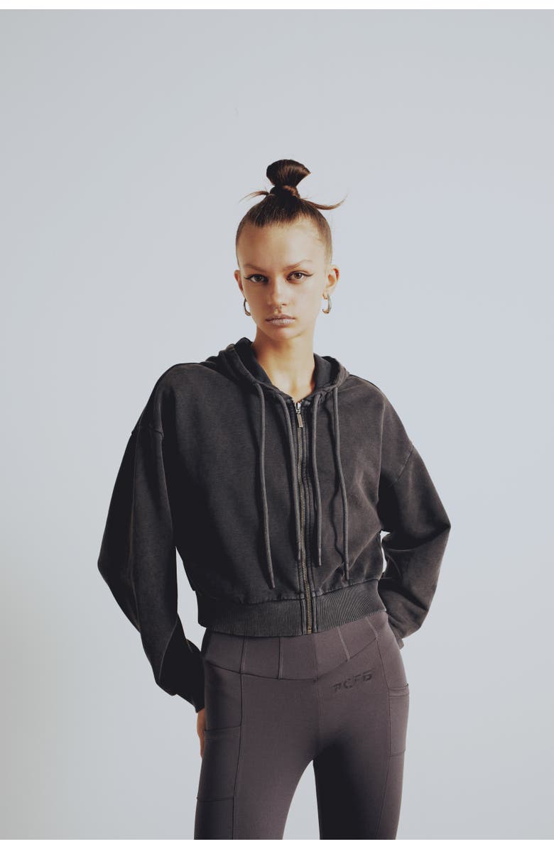 PCFG Cotton Your *Itch Acid Wash Zipped Hoody, Main, color, Black