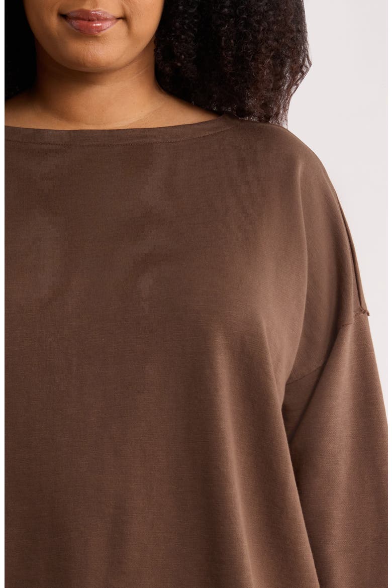 Bateau Neck Organic Cotton Sweatshirt, Alternate, color, WREN