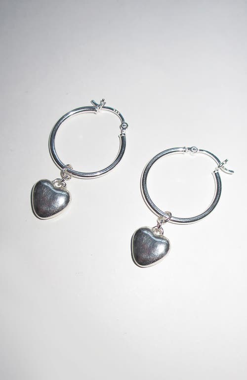 Rimor Jewelry Mini Heart Hoop Earrings In Silver