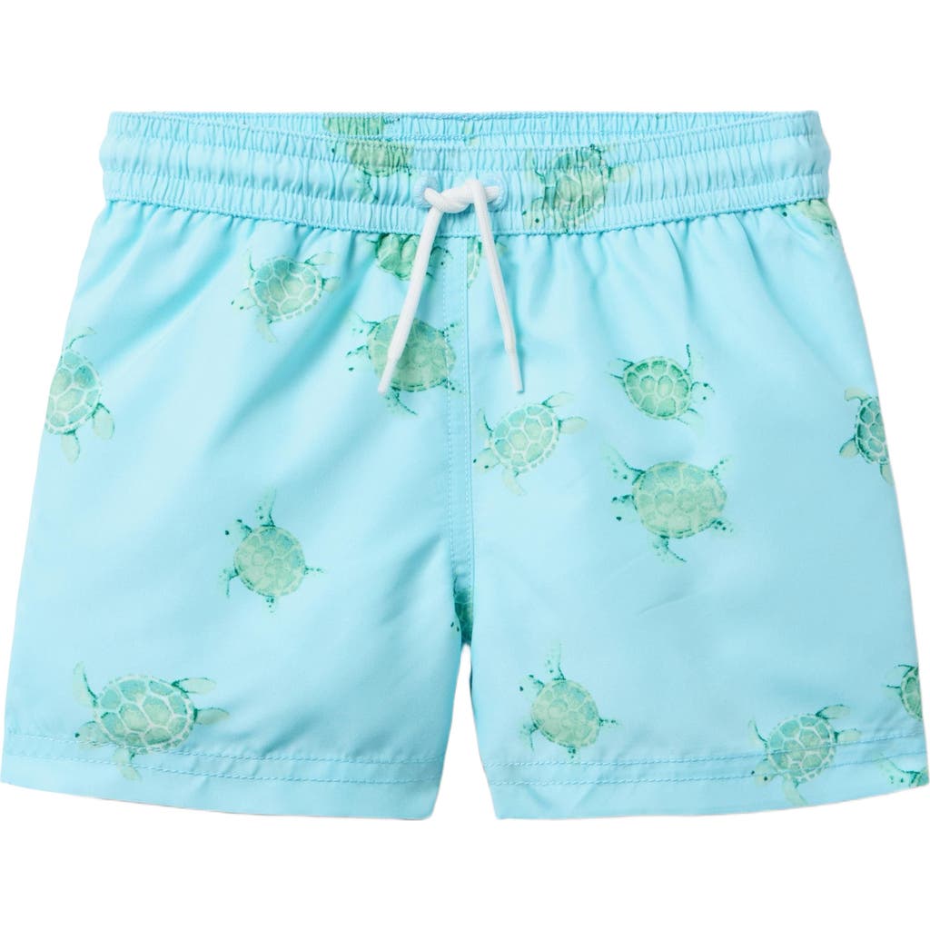 Janie And Jack Boys' Turtle Print Swim Shorts - Little Kid, Big Kid In Blue