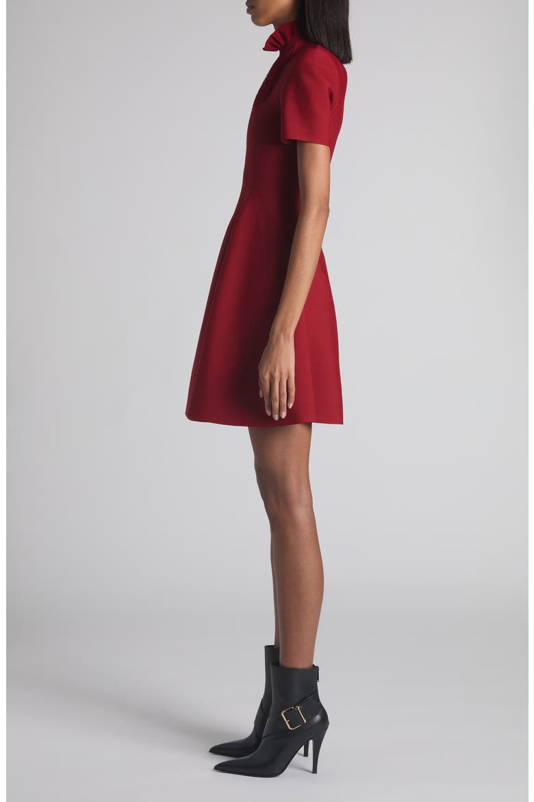 Lace Trim Skater Dress, Alternate, color, CRIMSON