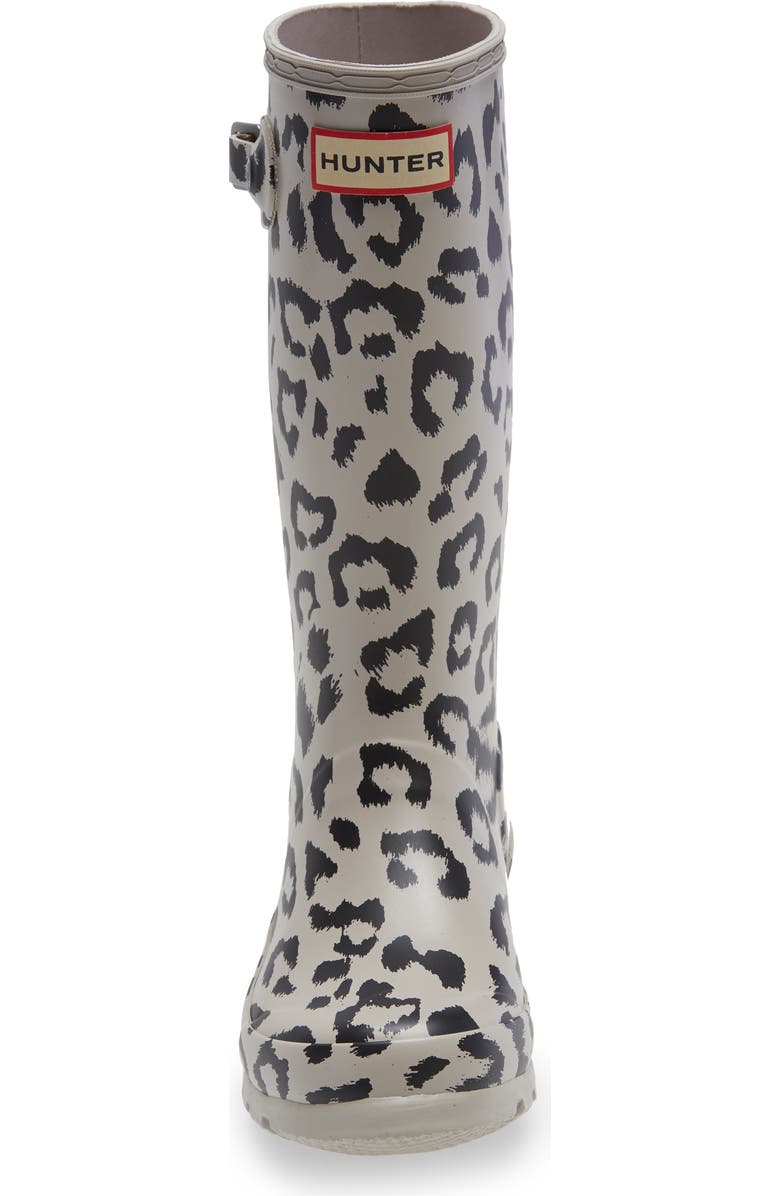 Hunter Kids' Original Tall Leopard Print Waterproof Rain Boot, Alternate, color,