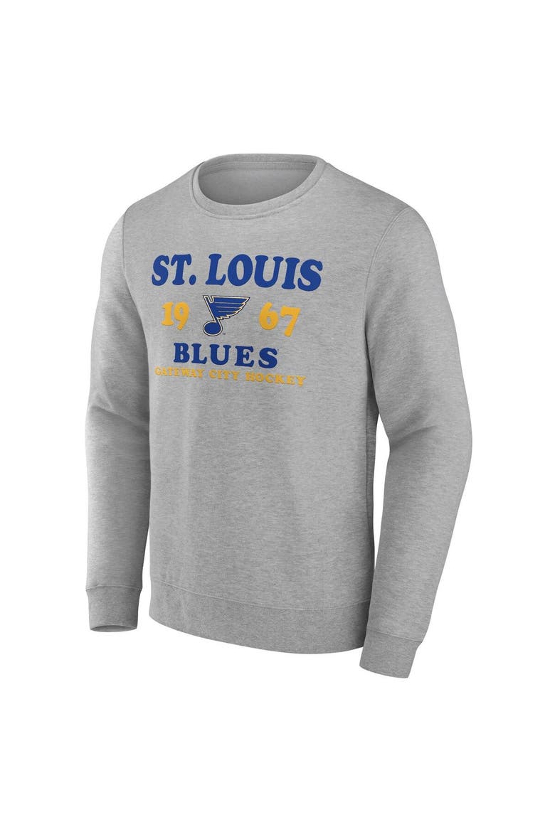 Men's Fanatics Branded Heather Charcoal St. Louis Blues Fierce Competitor Pullover Sweatshirt, Alternate, color, Charcoal