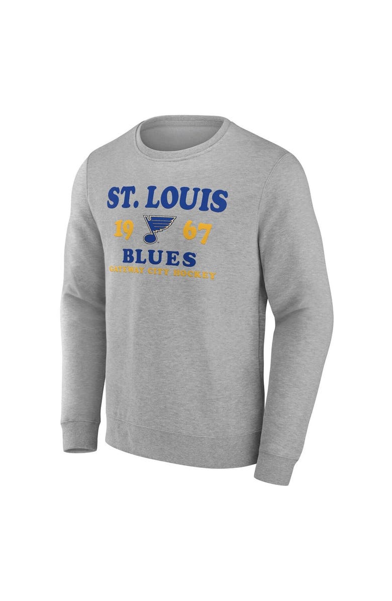 FANATICS Men's Fanatics Branded Heather Charcoal St. Louis Blues Fierce Competitor Pullover Sweatshirt, Alternate, color, Charcoal