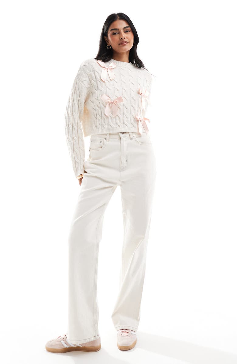 Miss Selfridge Bow Detail Sweater, Alternate, color, 