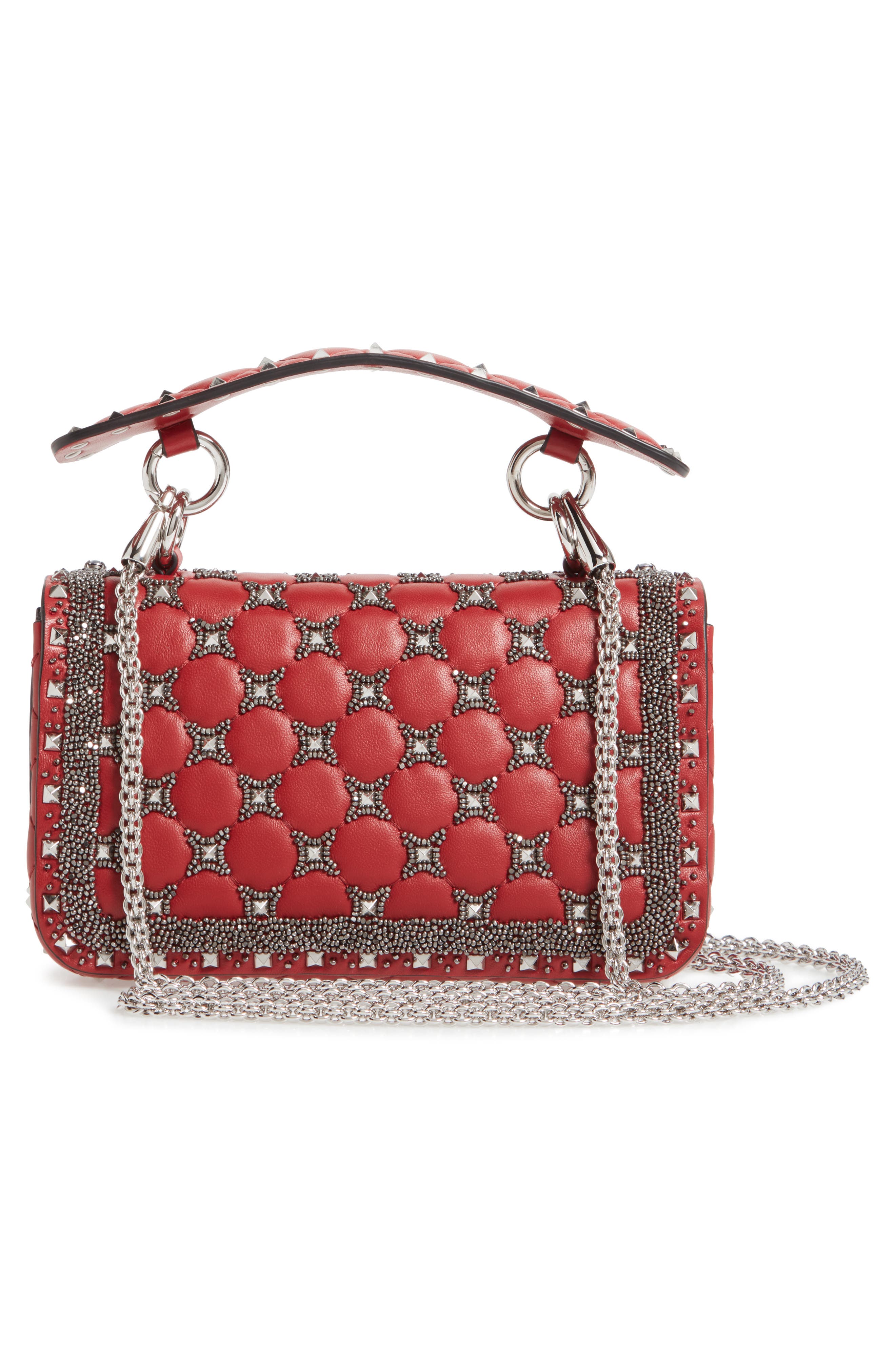Valentino Garavani Small Spike It Leather Shoulder Bag, Alternate, color, 