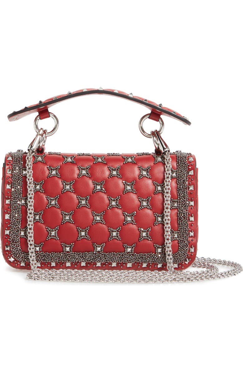 Valentino Garavani Small Spike It Leather Shoulder Bag, Alternate, color,