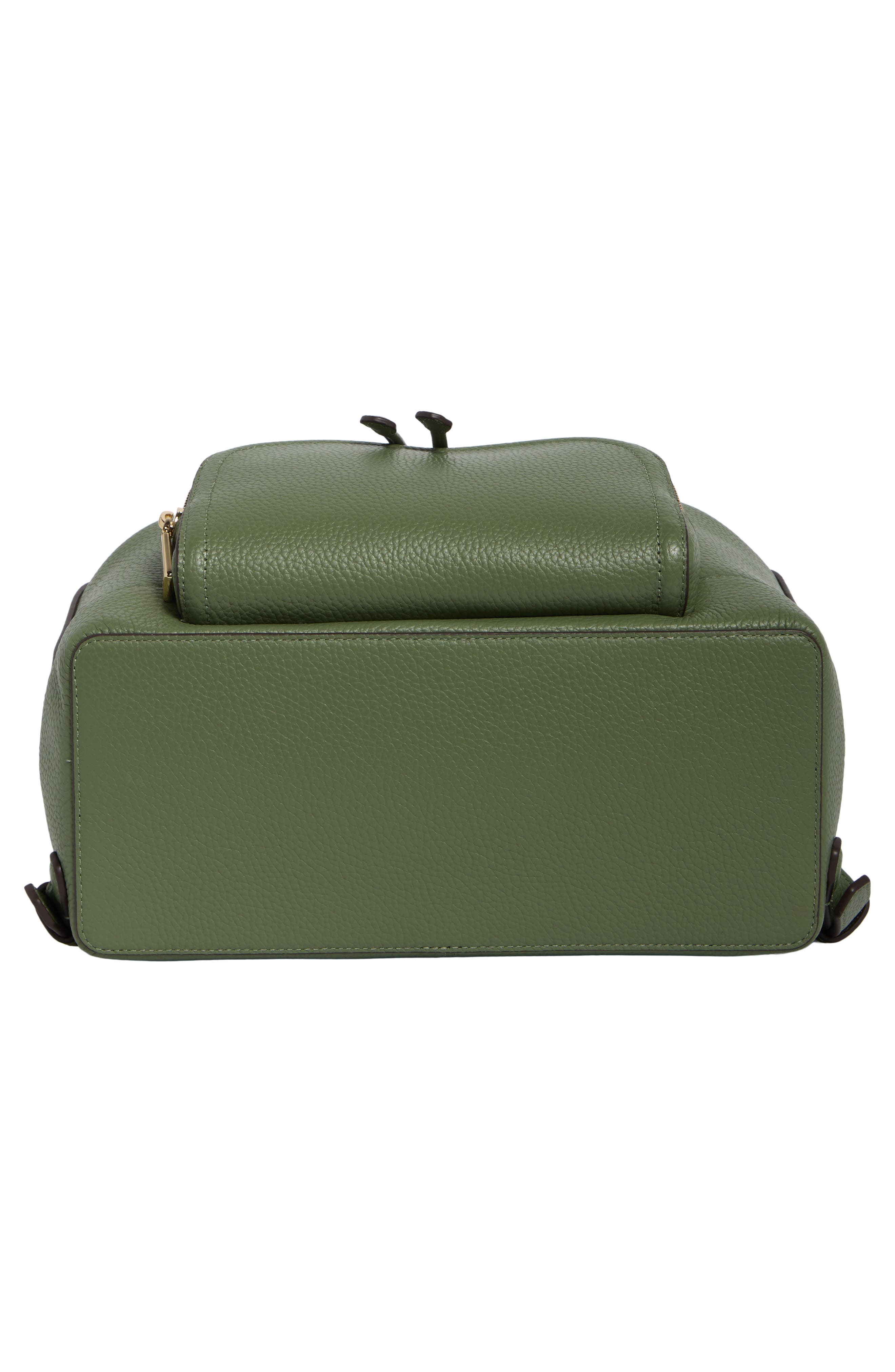 Pebbled Leather Backpack, Alternate, color, CEDAR STAND