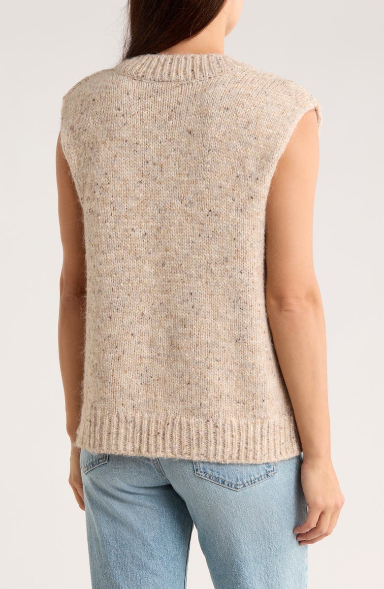 Bobeau Speckled Vest, Alternate, color, Oatmealmix