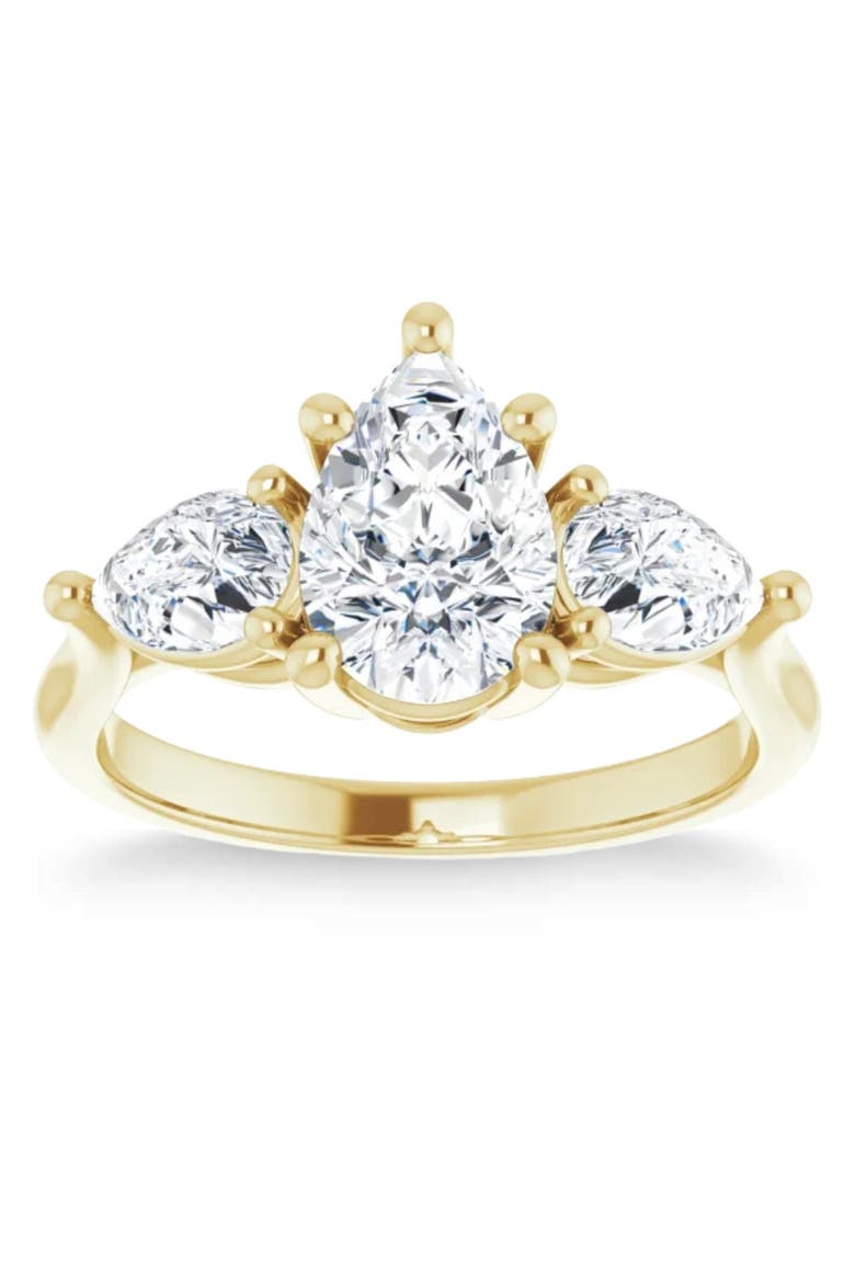 2Ct TW Pear Shape Three Stone Diamond Engagement Ring in 14k Gold Lab Grown, Alternate, color, 14k White Gold