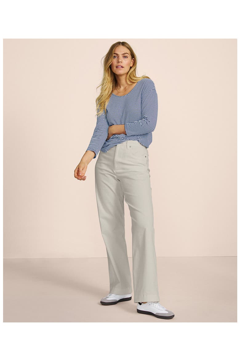 High Rise 5 Pocket Wide Leg Chino Pants, Alternate, color, Light Stone