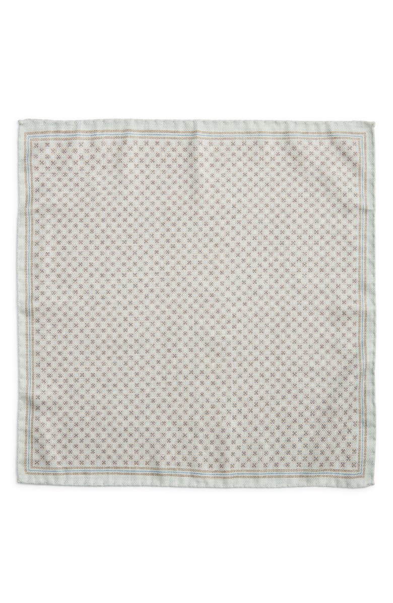 Jack Victor Claude Reversible Silk Pocket Square, Alternate, color, Green