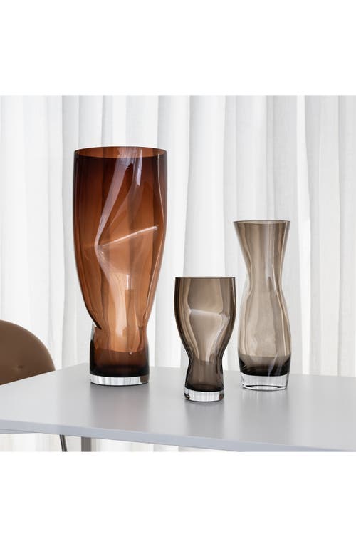 Orrefors Xl Squeeze Clear Vase In Brown