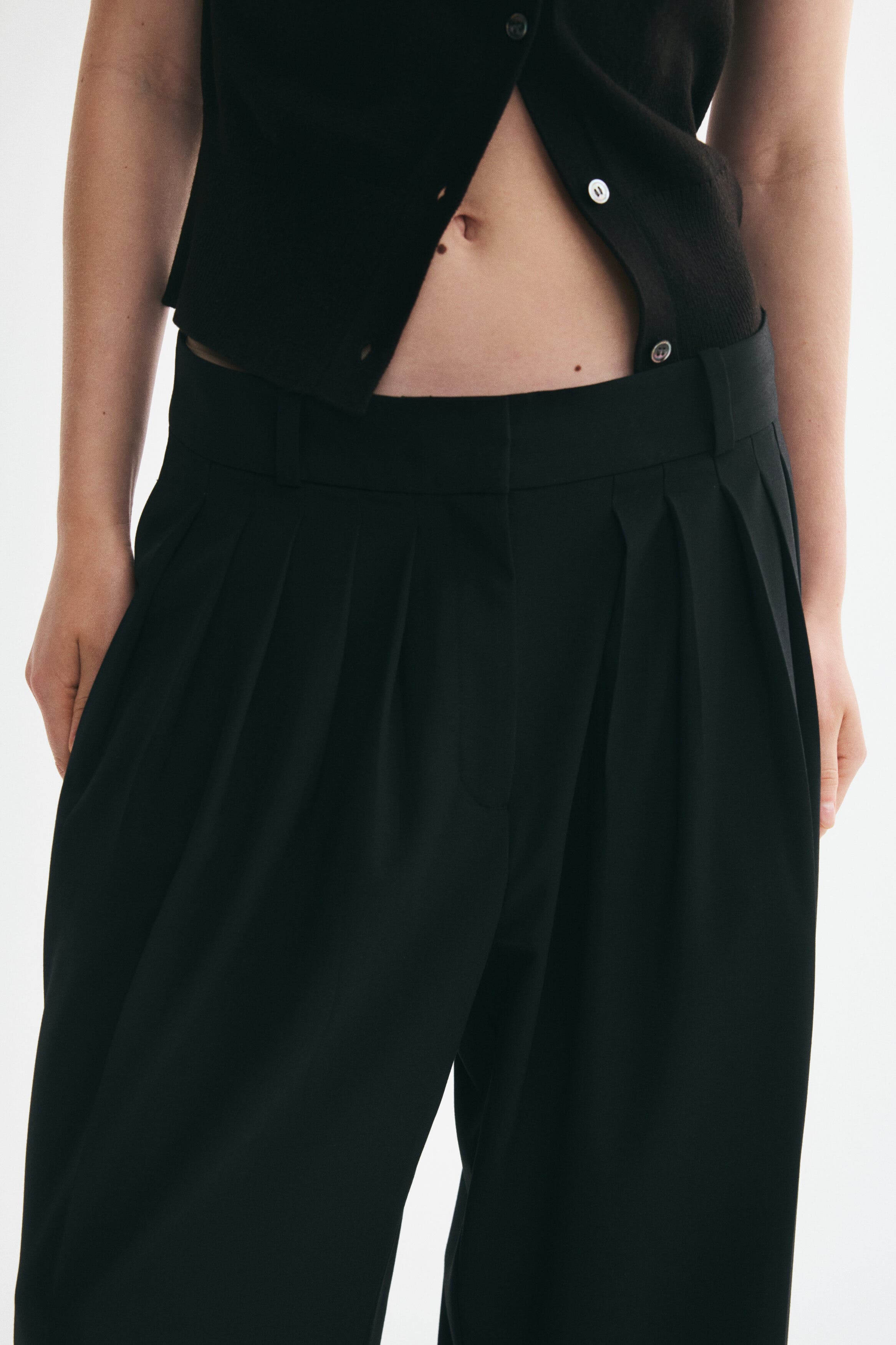 H&M Wide-leg Pleated Pants (Women) | Nordstrom