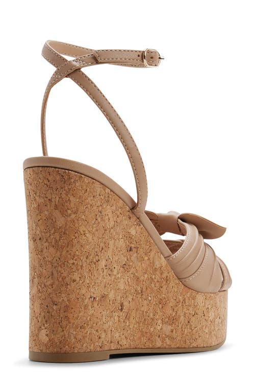 Aldo Tainah Ankle Strap Platform Wedge Sandal In Brown