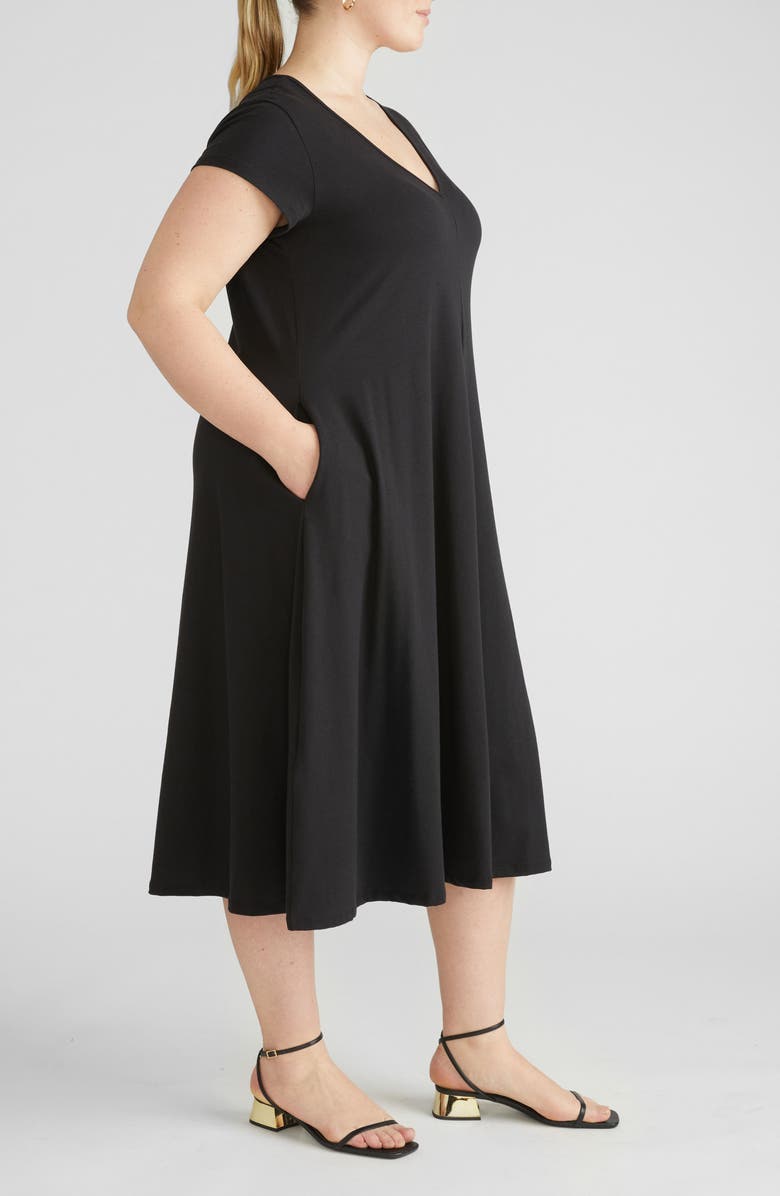 Universal Standard Danna Jersey Midi Dress, Alternate, color, Black