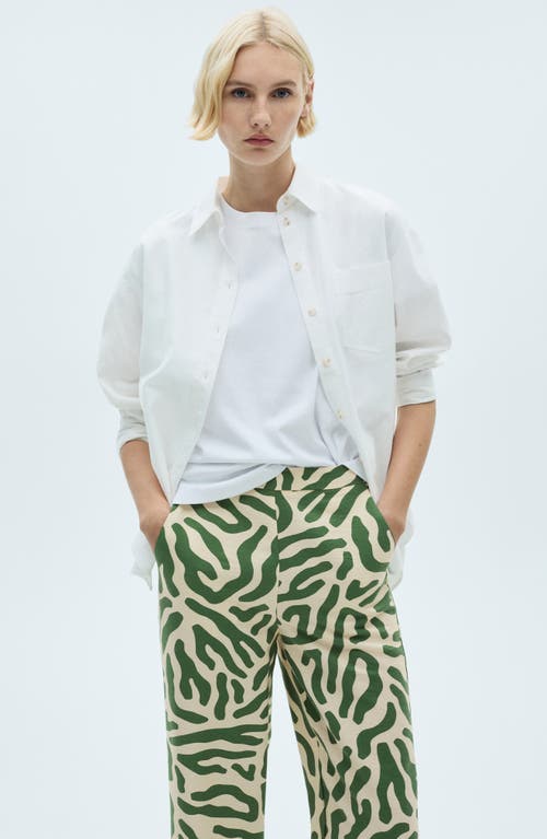 Mango Women's Printed Straight Pants In Green