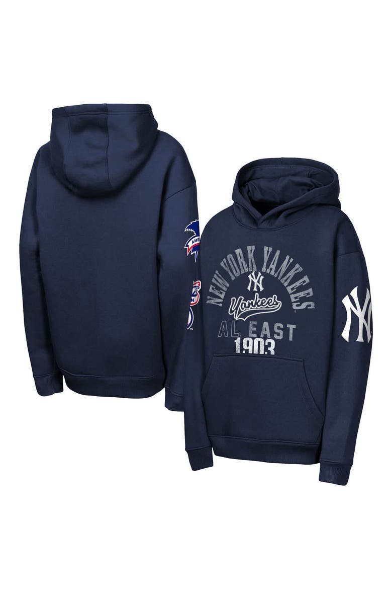 Youth Outerstuff  Navy New York Yankees Premium Sweep Fleece Hoodie, Alternate, color, Navy