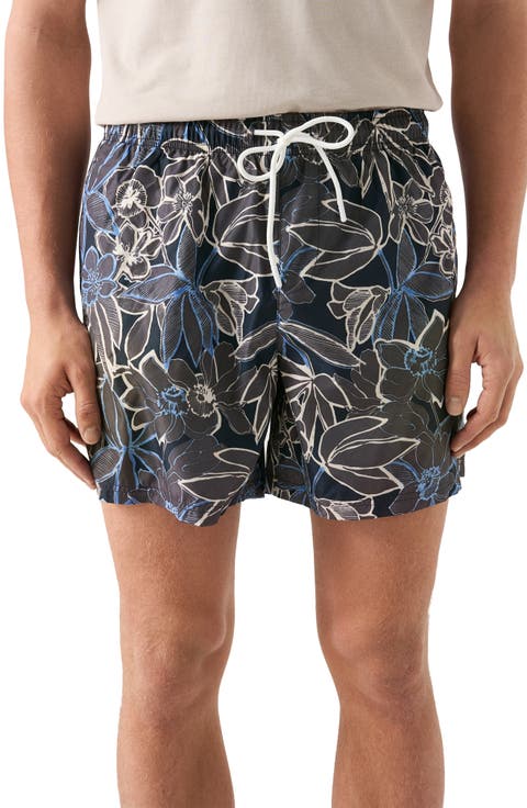 Floral Print Swim Trunks