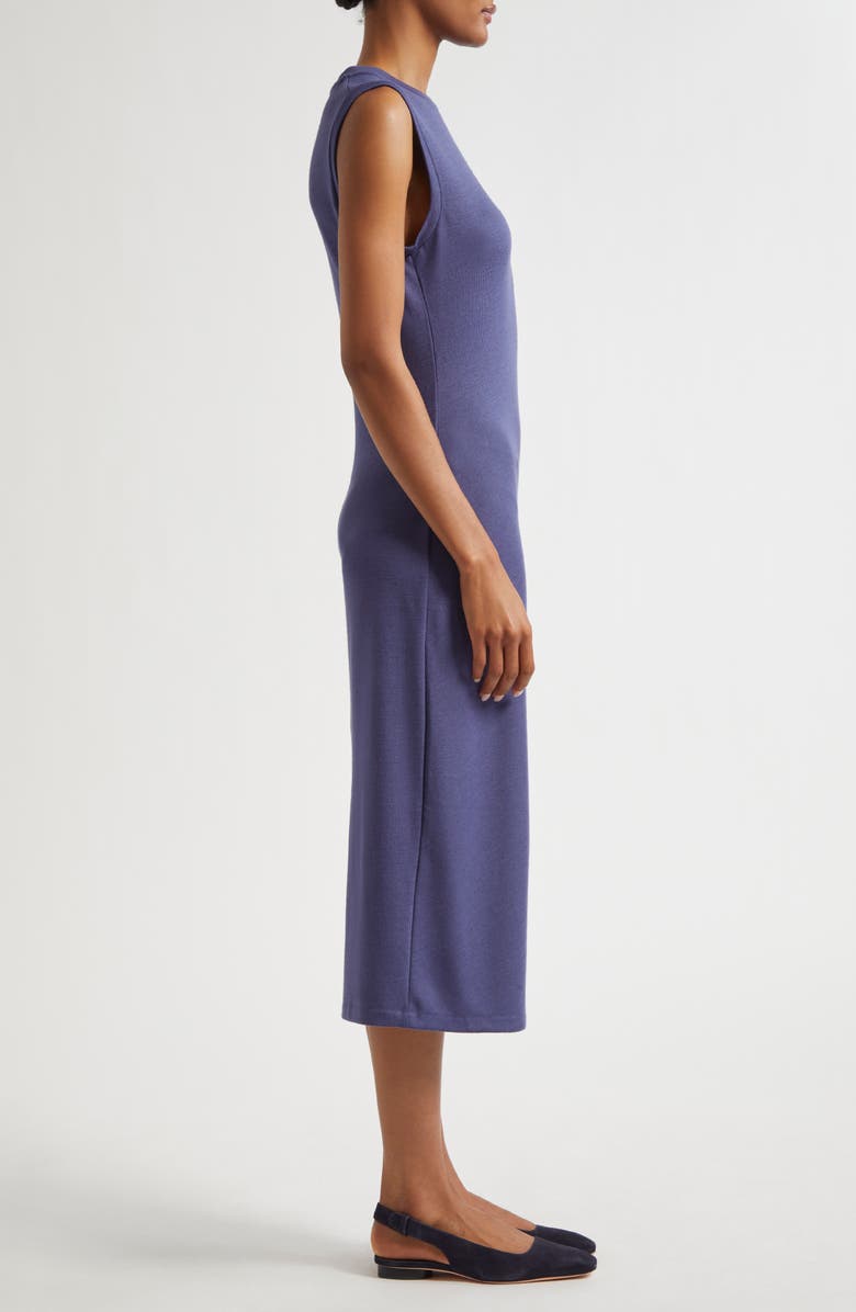 Vince Side Ruched Sleeveless Knit Midi Dress, Alternate, color, Dk Peri
