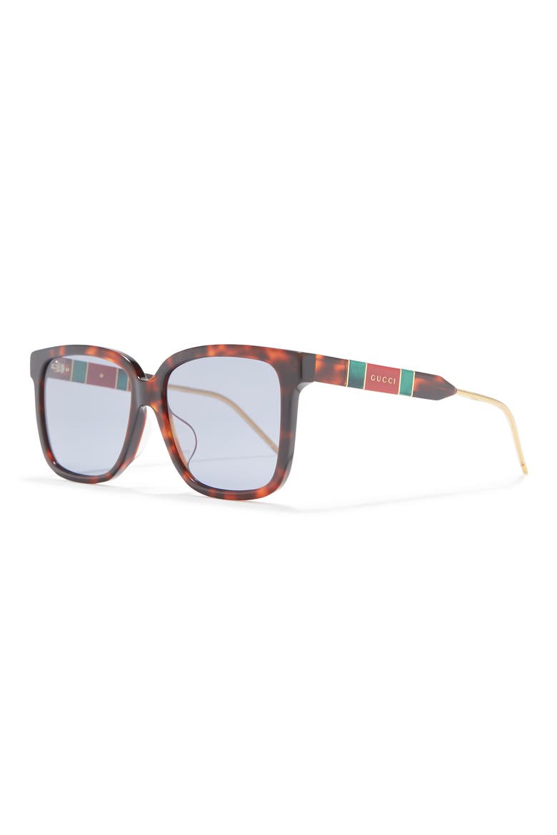 56mm Square Sunglasses, Alternate, color, HAVANA