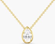 Everlee Gold Frame Pear Lab Diamond Pendant Necklace in 14K