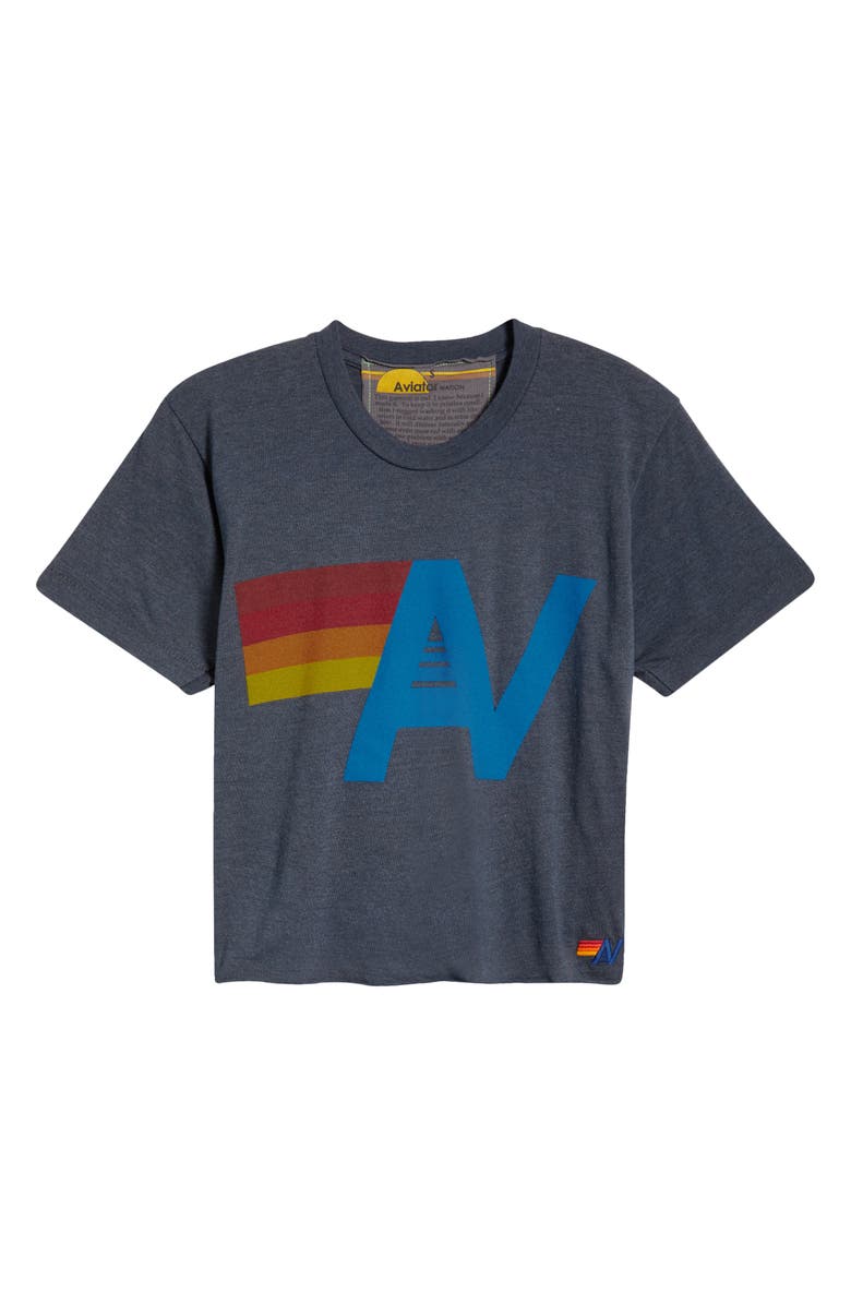 Aviator Nation Logo Boyfriend Tee, Alternate, color, Charcoal