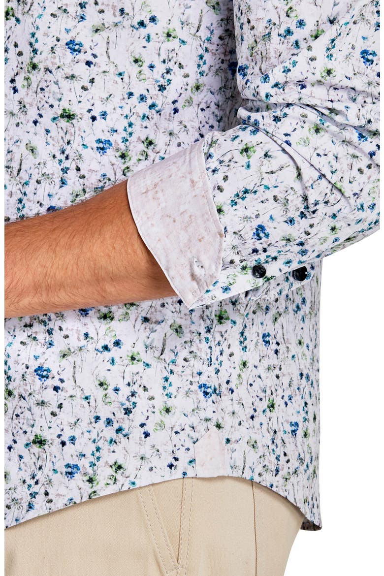 Mini Floral Print Long Sleeve Shirt, Alternate, color, WHITE/BLUE