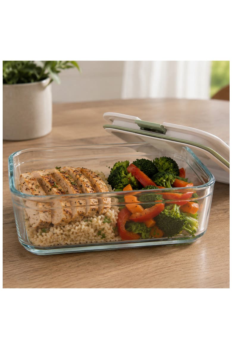 Leo Balance Perfect Seal Glass Food Container, Alternate, color, GREEN