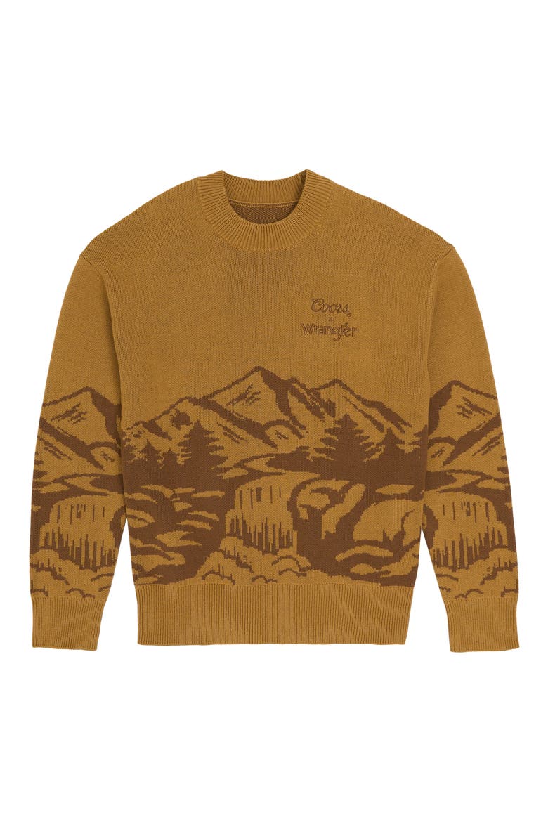 x Coors® Intarsia Cotton Blend Crewneck Sweater, Alternate, color, DIJON
