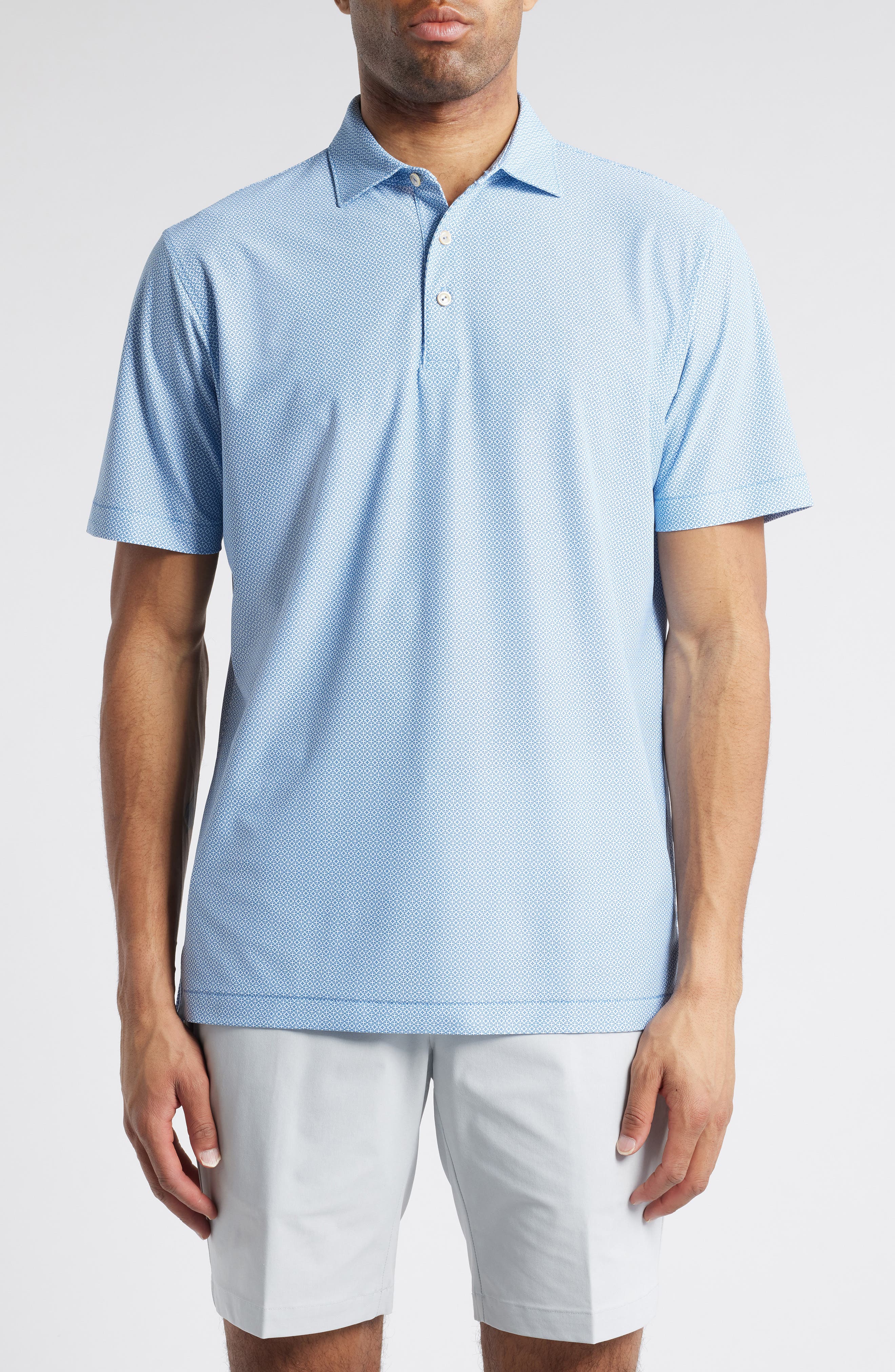 Peter Millar Galiza Medallion Print Performance Mesh Polo