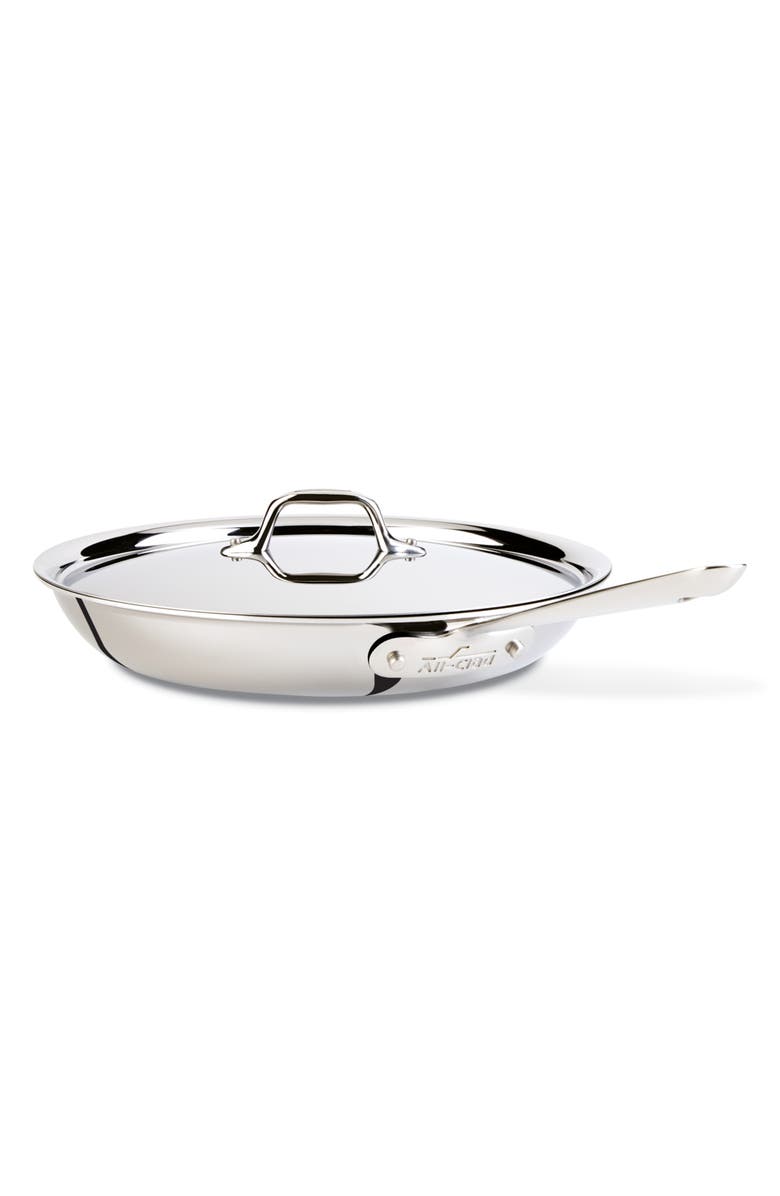 All-Clad D3 12-Inch Stainless Steel Fry Pan with Lid, Main, color, Stainless