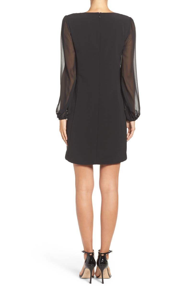 Laundry by Shelli Segal Scroll Neck Shift Dress, Alternate, color, 