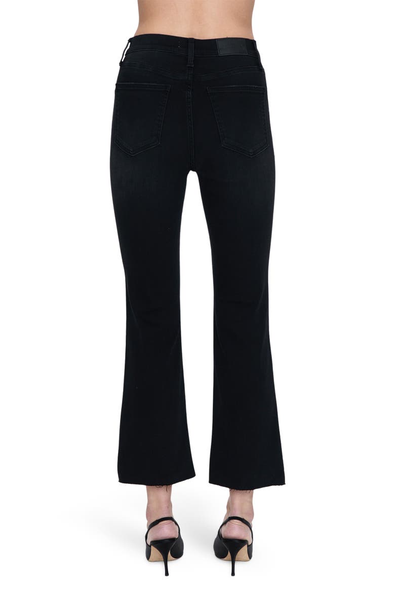 Lennon Raw Hem High Waist Crop Bootcut Jeans, Alternate, color, BLACK STONE