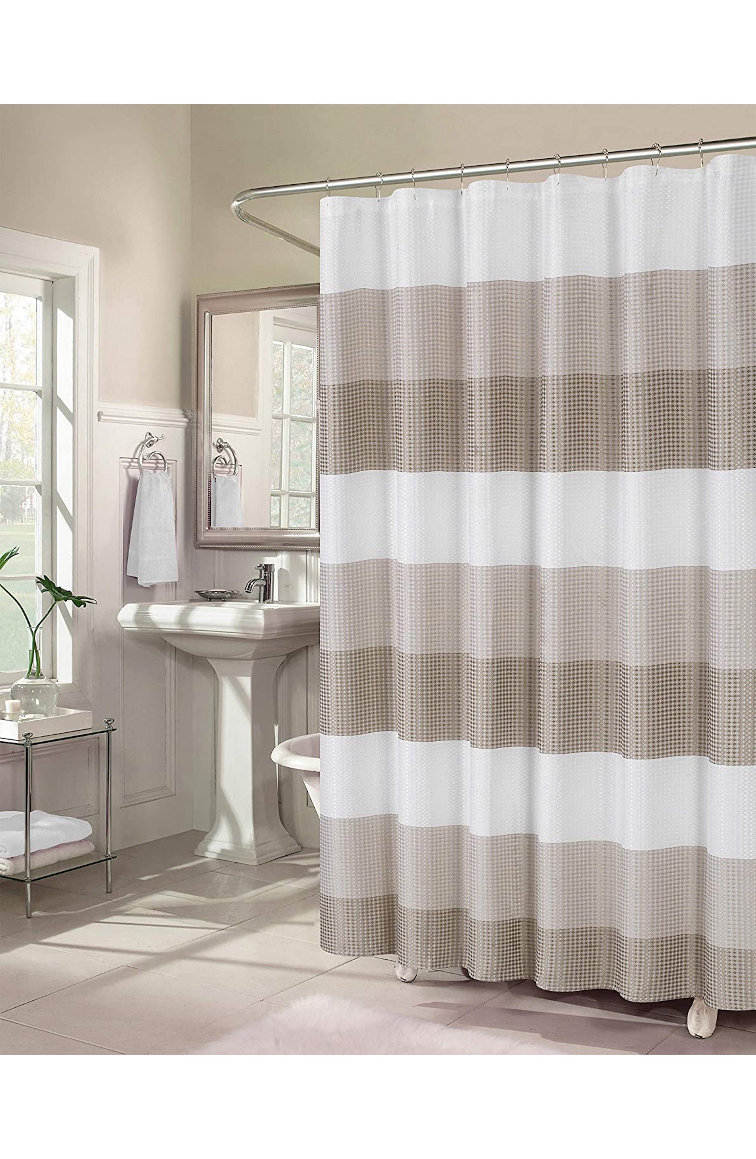 DAINTY HOME Shades Ombré Waffle Texture Shower Curtain