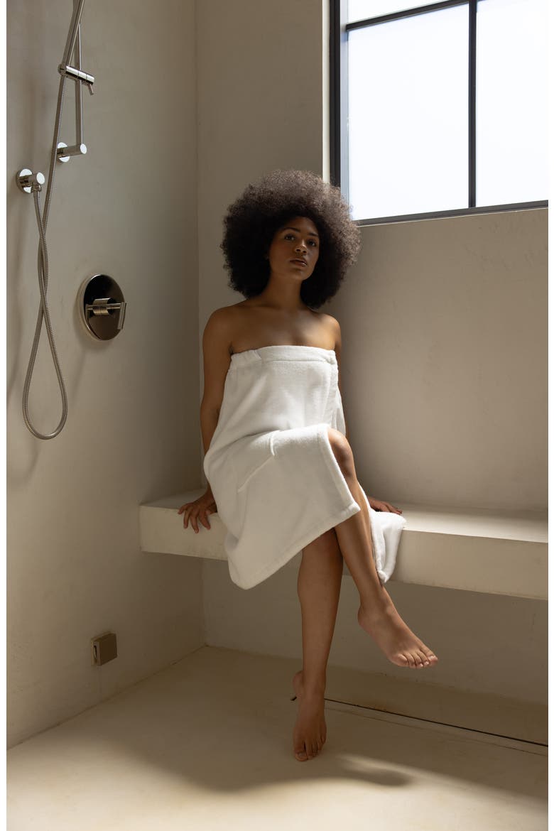 Luxe Bath Wrap, Alternate, color, WHITE