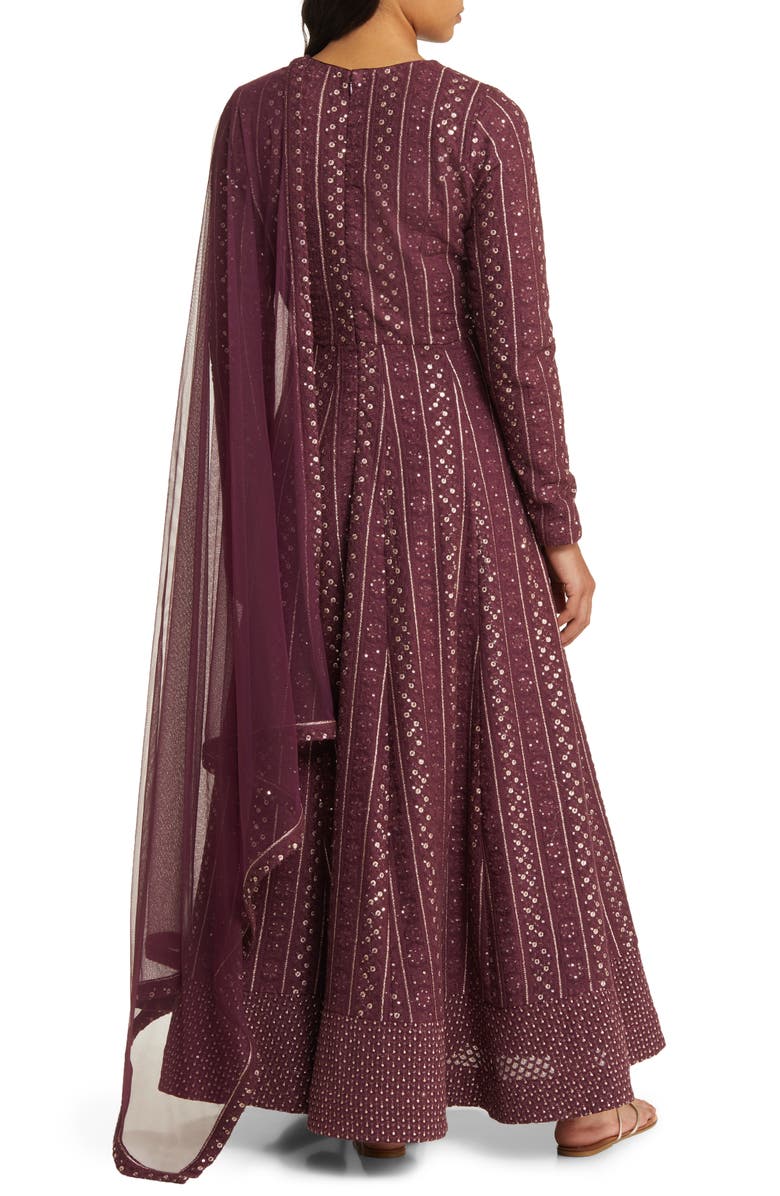 Sani Samud Embroidered Long Sleeve Anarkali with Dupatta, Alternate, color, 