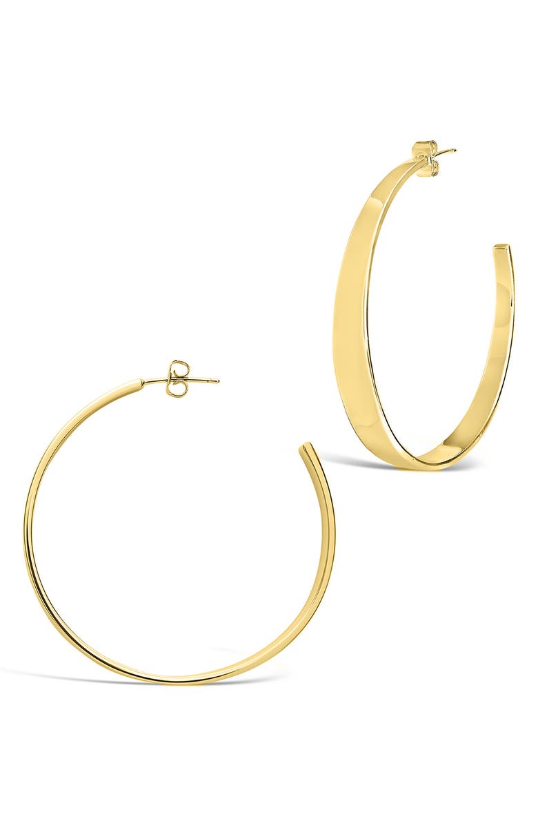 Sterling Forever Graduated Hoop Earrings, Main, color, Gold