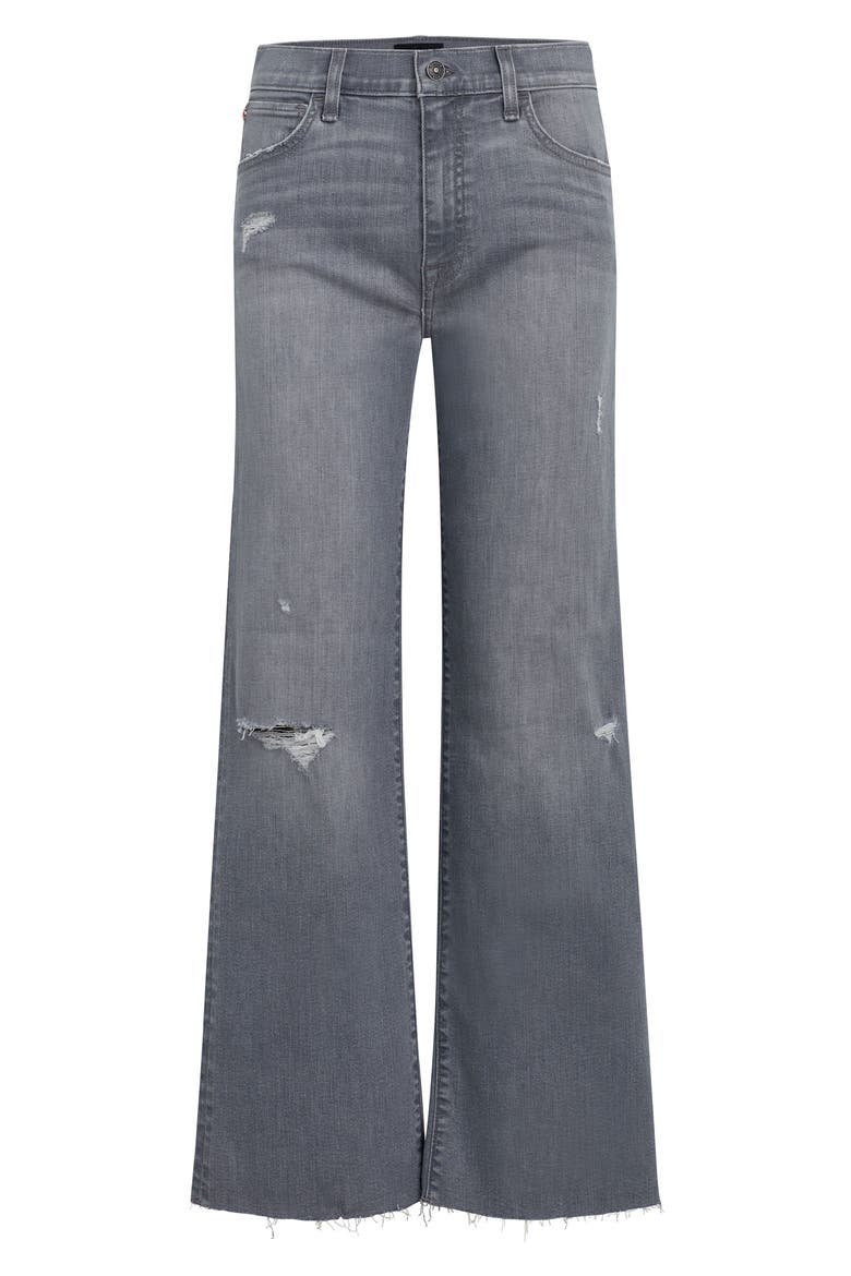 Rosalie High Waist Raw Hem Wide Leg Ankle Jeans, Alternate, color, DORSEY