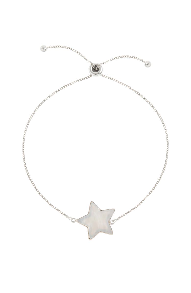 Freya Rose Adjustable Star Bracelet, Main, color, Silver